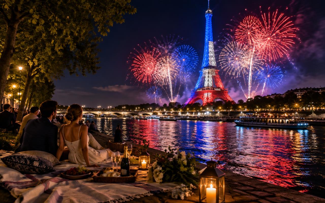 Bastille Day travel illustration