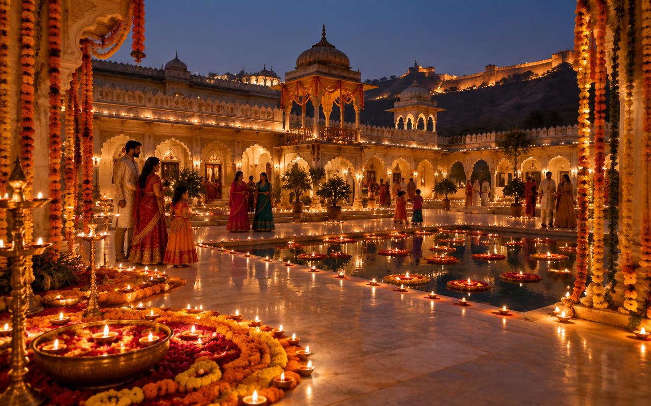 Diwali travel illustration