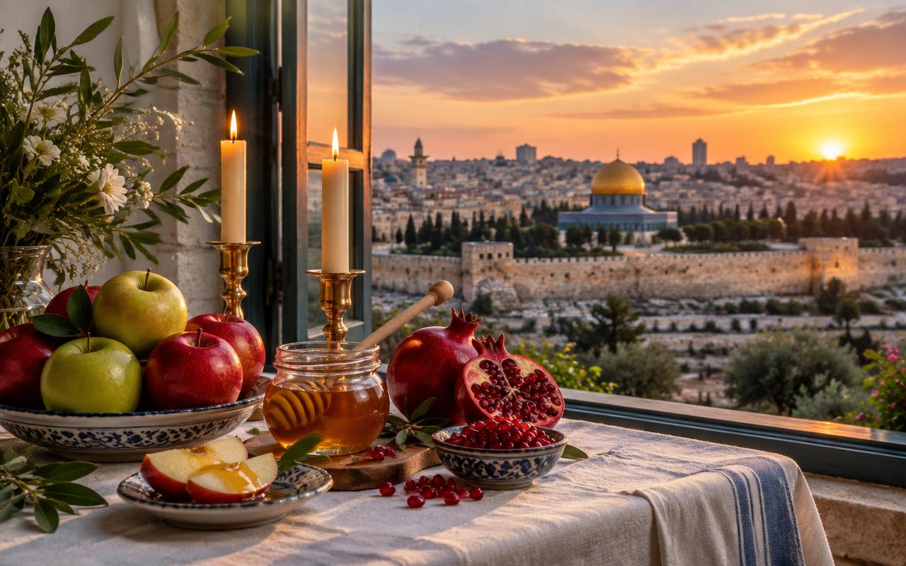 Rosh Hashanah travel illustration